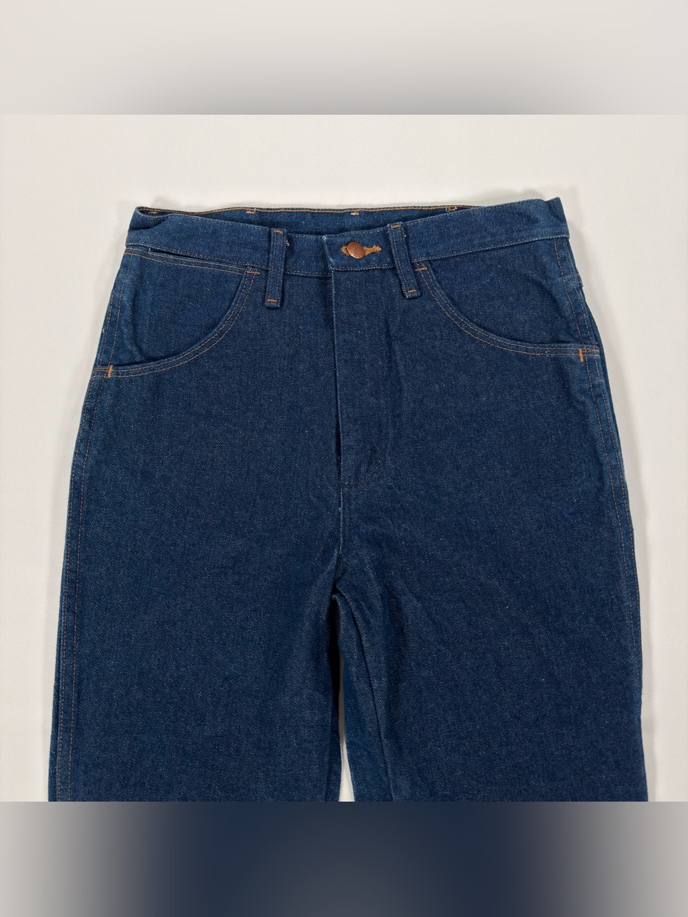 Wrangler 935NAV Cowboy Cut Bootcut Jeans Mens 31x36 Dark Blue Rigid 100% Cotton - Picture 3 of 12